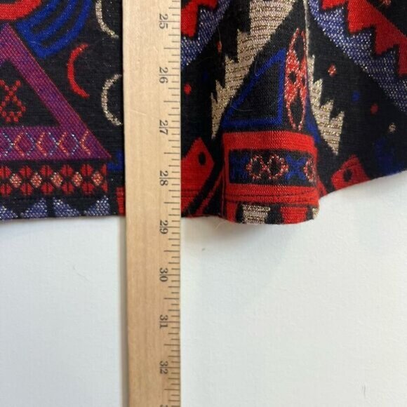 Nadya Toto Women’s Small Viscose Geometric Tunic Top Long Sleeve Shirt 70s Gogo - Picture 5 of 12